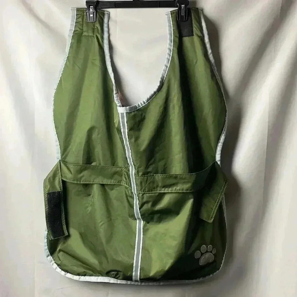 LARGE DOG  REFLECTIVE RAIN JACKET  PLAID FLANNEL LINING 2 HOOK AND LOOP CLOSE - Picture 2 of 10